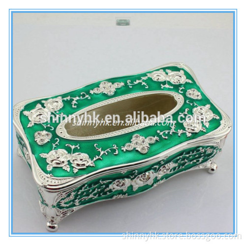Factory direct selling tissue box art and craft holder rectangular green colour